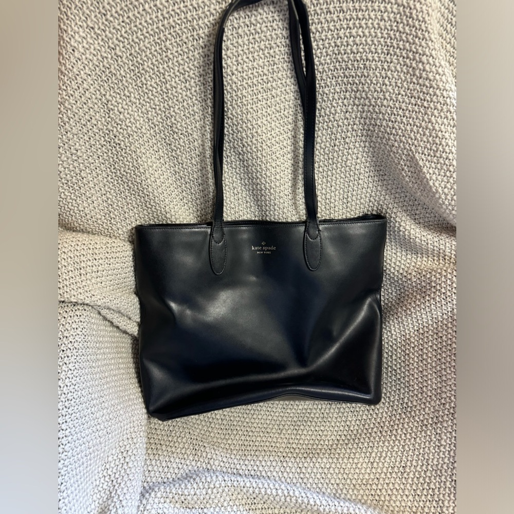 Kate Spade New York Black Leather Tote Bag
